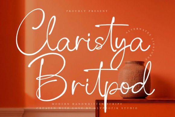 Claristya Britpod: A Natural Handwriting Font for Modern Design