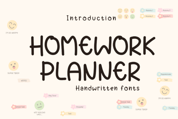 Homework Planner Font for Creative Marketing